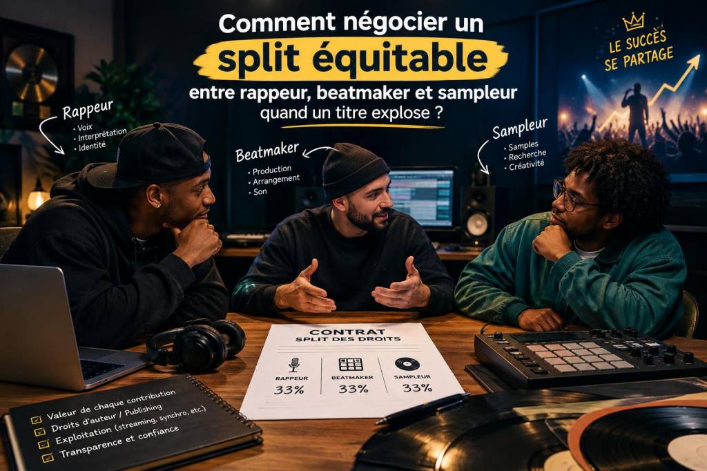 Comment négocier un split équitable entre rappeur, beatmaker et sampleur quand un titre explose
